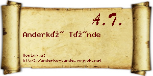 Anderkó Tünde névjegykártya