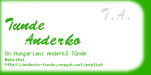 tunde anderko business card